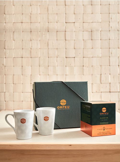 Kit Presente Drip Coffee Orfeu Clássico + 2 Canecas